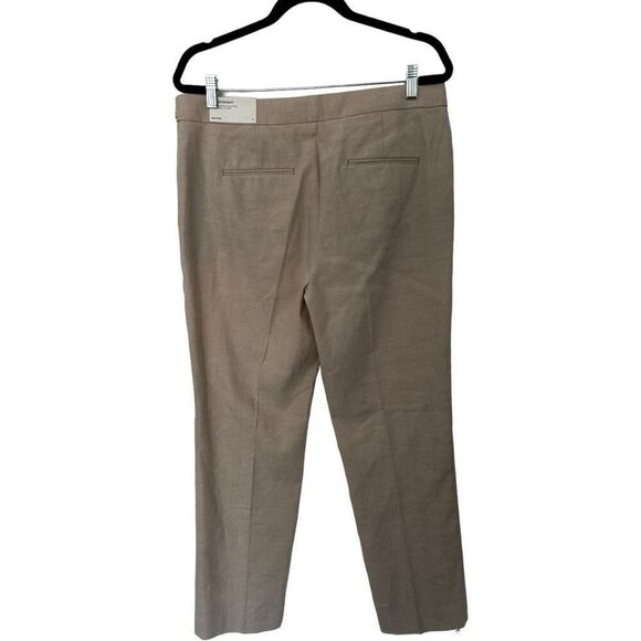 Ann Taylor The STRAIGHT Cream Linen Blend Business Pants Size 10 officewear NWT - Picture 9 of 15